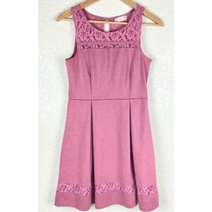 Altar'd State Mauve Sleeveless Lace A-Line Dress-M